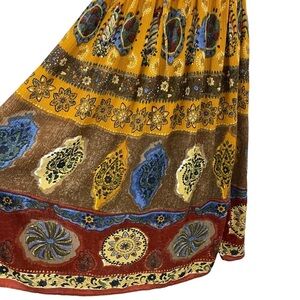 Vintage 90s Boho Midi / Maxi Skirt Womens Sz 18 XXL Multicolour Colourful EUC
